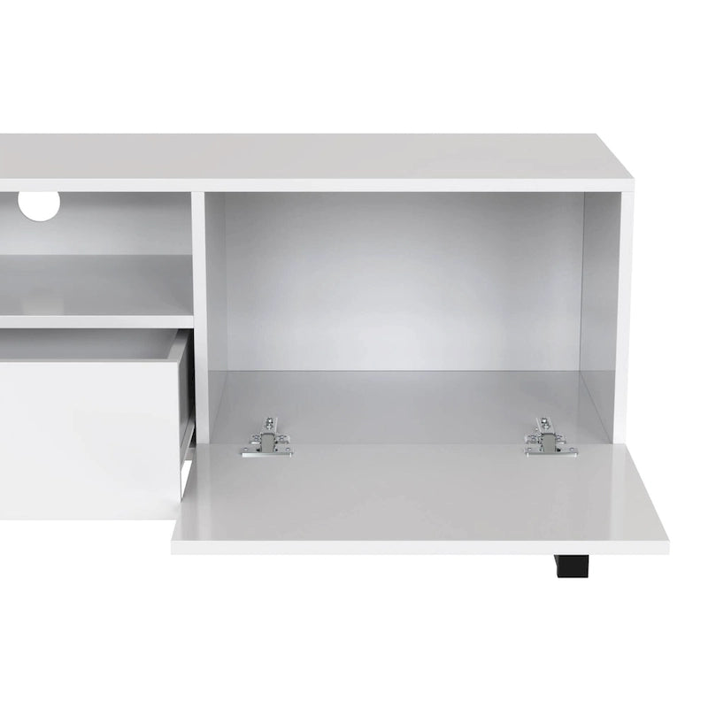 TV Stand with 2 Cabinets and Open Storage Compartment