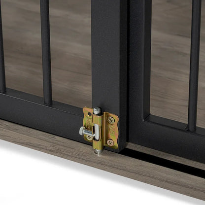 44 Heavy Duty Large Dog Crate Furniture for Large Medium Dog with Lockable Wheels, Wooden Dog Crate Dog Kennel