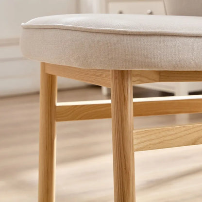 Modern Set of 2 Armless Dining Chairs with Wooden Frame and Upholstered Seat, Suitable for Kitchen, Living Room, and Restaurant