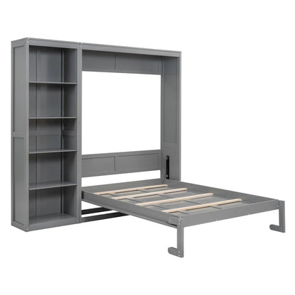 Full Size Murphy Bed Wall Bed with Shelves