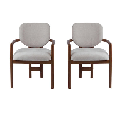 Christopher Knight Home - Harper Mordern Upholstered Rubberwood Arm Dining Chairs (Set of 2)