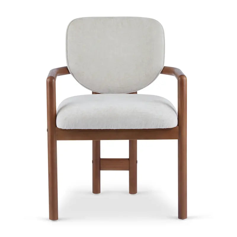 Christopher Knight Home - Harper Mordern Upholstered Rubberwood Arm Dining Chairs (Set of 2)