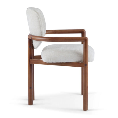 Christopher Knight Home - Harper Mordern Upholstered Rubberwood Arm Dining Chairs (Set of 2)