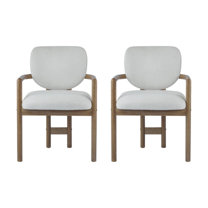 Christopher Knight Home - Harper Mordern Upholstered Rubberwood Arm Dining Chairs (Set of 2)