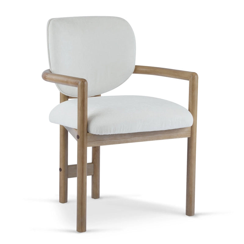 Christopher Knight Home - Harper Mordern Upholstered Rubberwood Arm Dining Chairs (Set of 2)