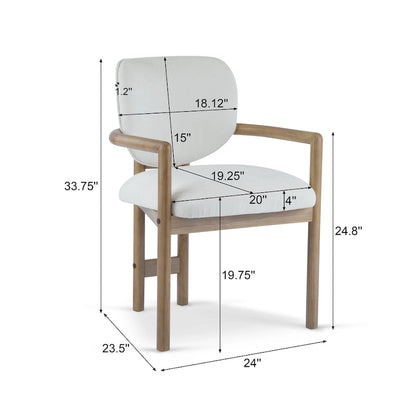 Christopher Knight Home - Harper Mordern Upholstered Rubberwood Arm Dining Chairs (Set of 2)