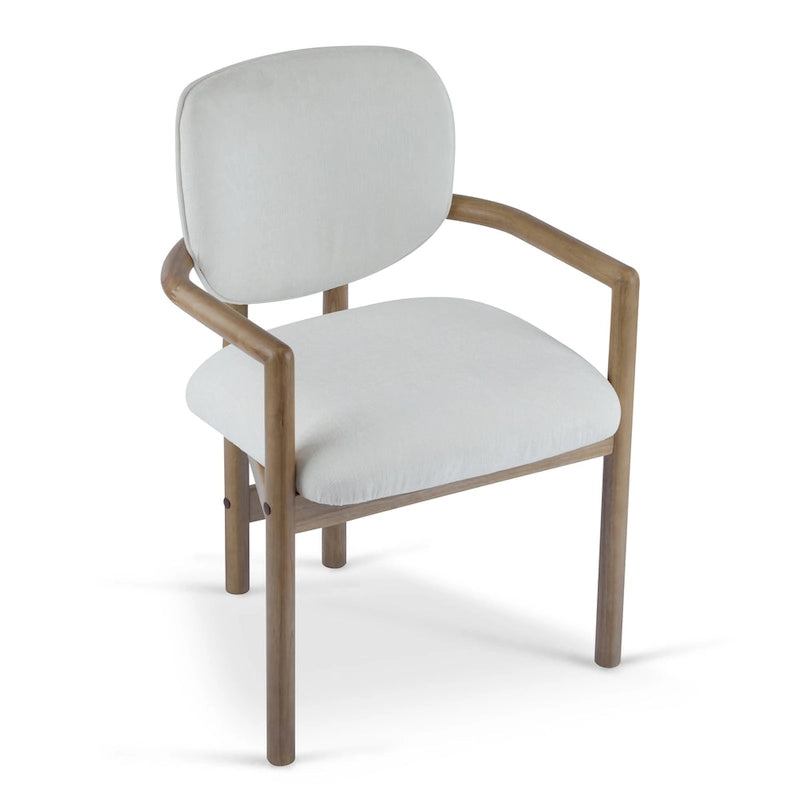 Christopher Knight Home - Harper Mordern Upholstered Rubberwood Arm Dining Chairs (Set of 2)