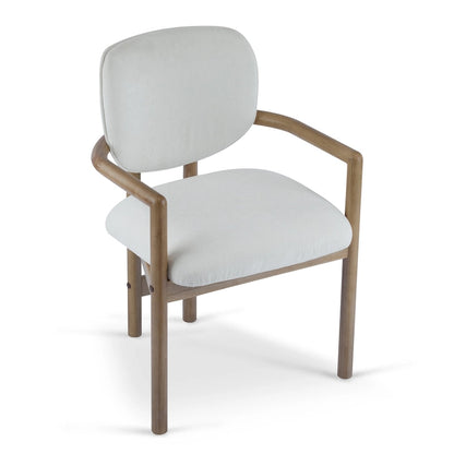 Christopher Knight Home - Harper Mordern Upholstered Rubberwood Arm Dining Chairs (Set of 2)