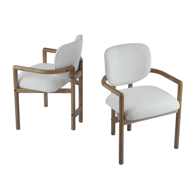 Christopher Knight Home - Harper Mordern Upholstered Rubberwood Arm Dining Chairs (Set of 2)