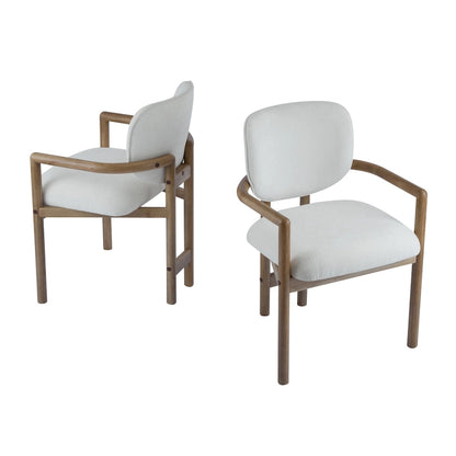 Christopher Knight Home - Harper Mordern Upholstered Rubberwood Arm Dining Chairs (Set of 2)