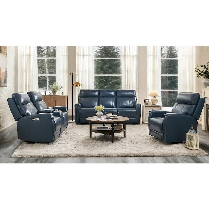 Genuine Leather 3-Piece Power Reclining Sofa Set with Power Headrest and USB&USB-C Port, Zero Gravity