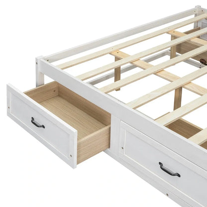 Queen Size Platform Bed with 6 Storage Drawers