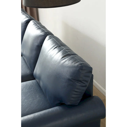 3-pieces Mid-Century Modern Faux Leather Sofa Set with Storage, 1+2+3 Seater