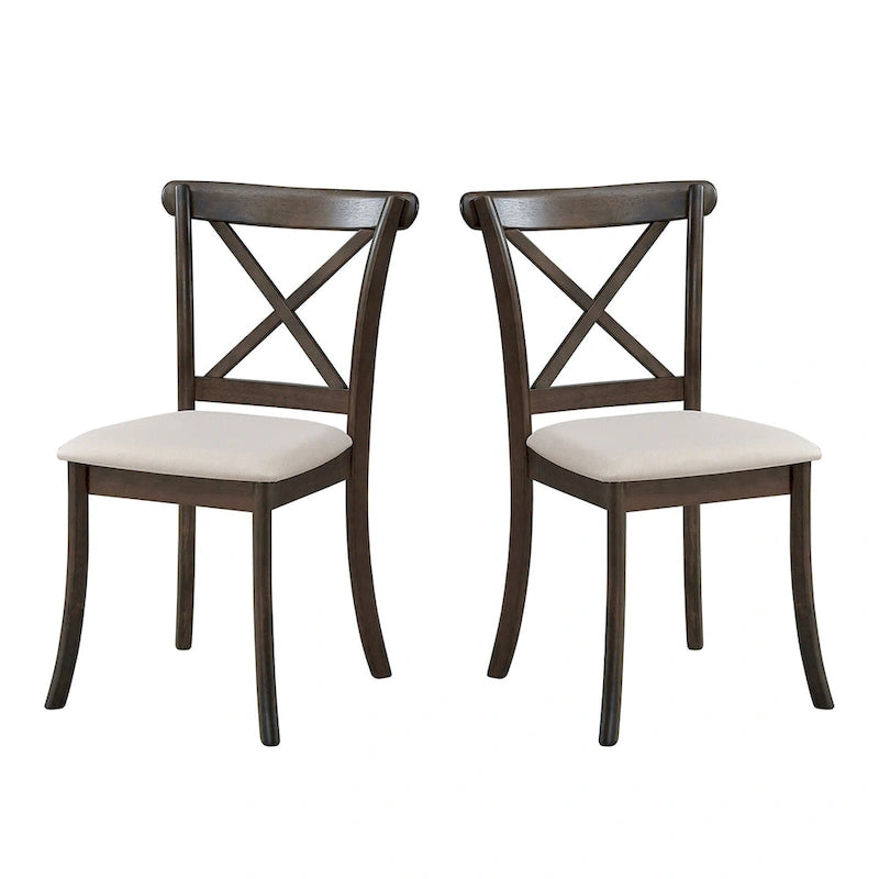 Wooden X Back Dining Chairs Set of 2