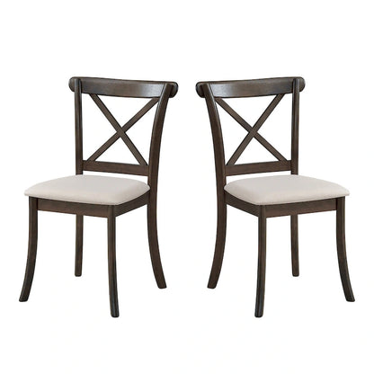 Wooden X Back Dining Chairs Set of 2