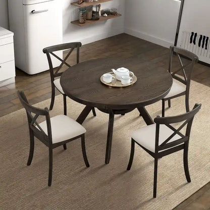 Wooden X Back Dining Chairs Set of 2