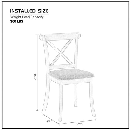 Wooden X Back Dining Chairs Set of 2