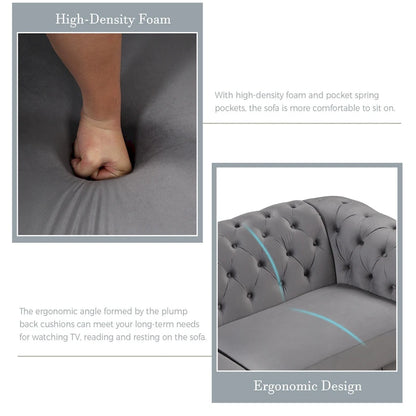 64.3 Velvet Upholstered Loveseat Sofa,Modern Loveseat Sofa with Thick Removable Seat Cushion,2-Person Loveseat Sofa Couch