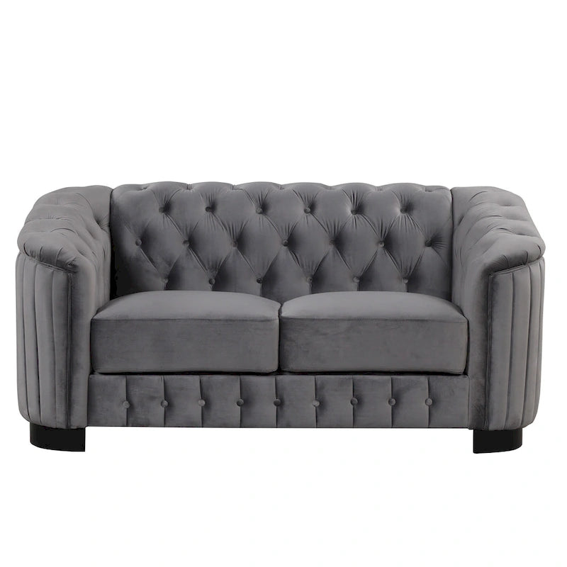 64.3 Velvet Upholstered Loveseat Sofa,Modern Loveseat Sofa with Thick Removable Seat Cushion,2-Person Loveseat Sofa Couch
