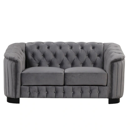64.3 Velvet Upholstered Loveseat Sofa,Modern Loveseat Sofa with Thick Removable Seat Cushion,2-Person Loveseat Sofa Couch