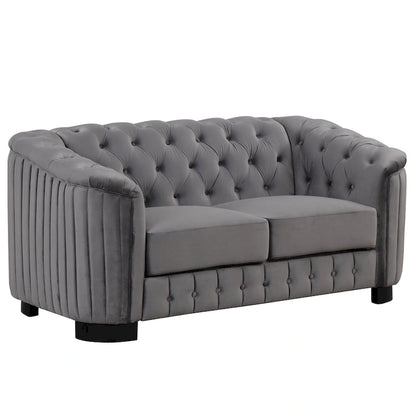 64.3 Velvet Upholstered Loveseat Sofa,Modern Loveseat Sofa with Thick Removable Seat Cushion,2-Person Loveseat Sofa Couch