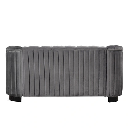 64.3 Velvet Upholstered Loveseat Sofa,Modern Loveseat Sofa with Thick Removable Seat Cushion,2-Person Loveseat Sofa Couch