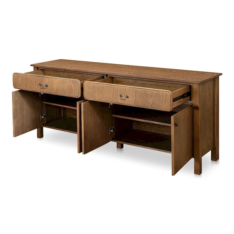 NADAAL STUDIOS Bastian, Sideboard With drawers, Warm Brown - 78.5W x19.76D x32H
