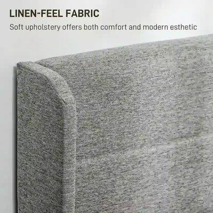 Queen Size Storage Bed with 4 Drawers, 730lb Capacity & Linen Headboard