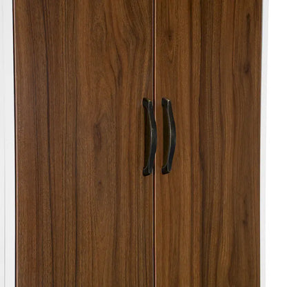 Murphy Bed Wall Bed with Wardrobe, Drawers, LED Light and Desk