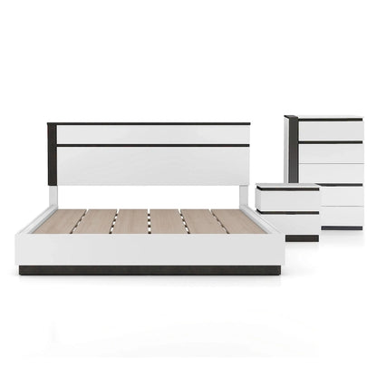 Furniture of America Conjira Modern 3-Piece White Wood Platform Bedroom Set