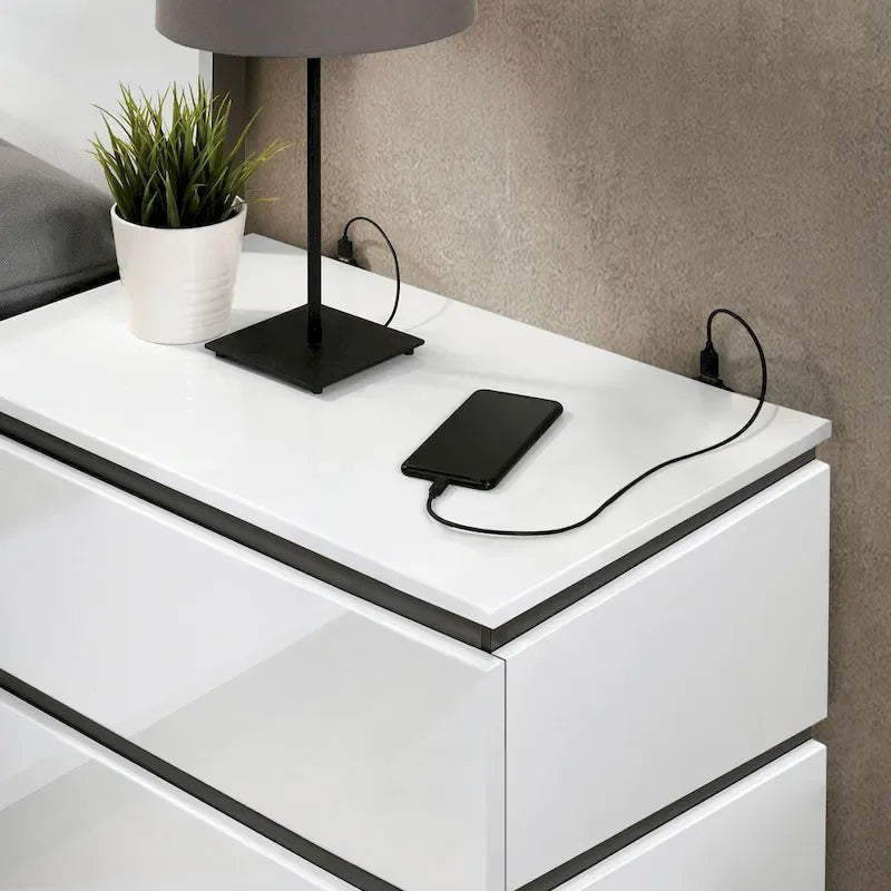 Furniture of America Conjira Modern 3-Piece White Wood Platform Bedroom Set