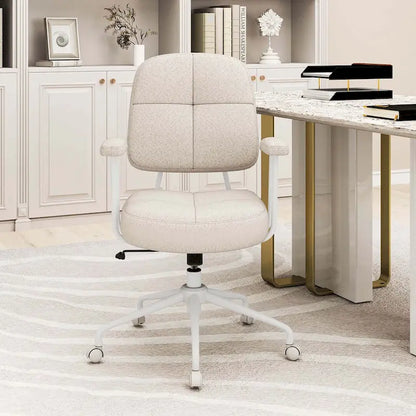Costway Home Office Chair Leathaire Upholstered Task Chair with - See Details