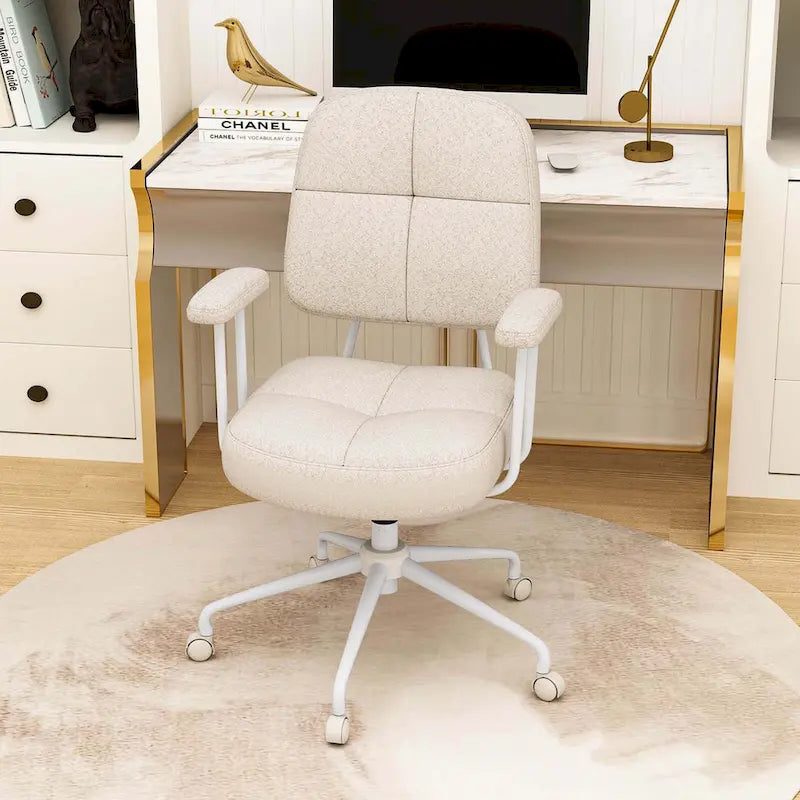 Costway Home Office Chair Leathaire Upholstered Task Chair with - See Details