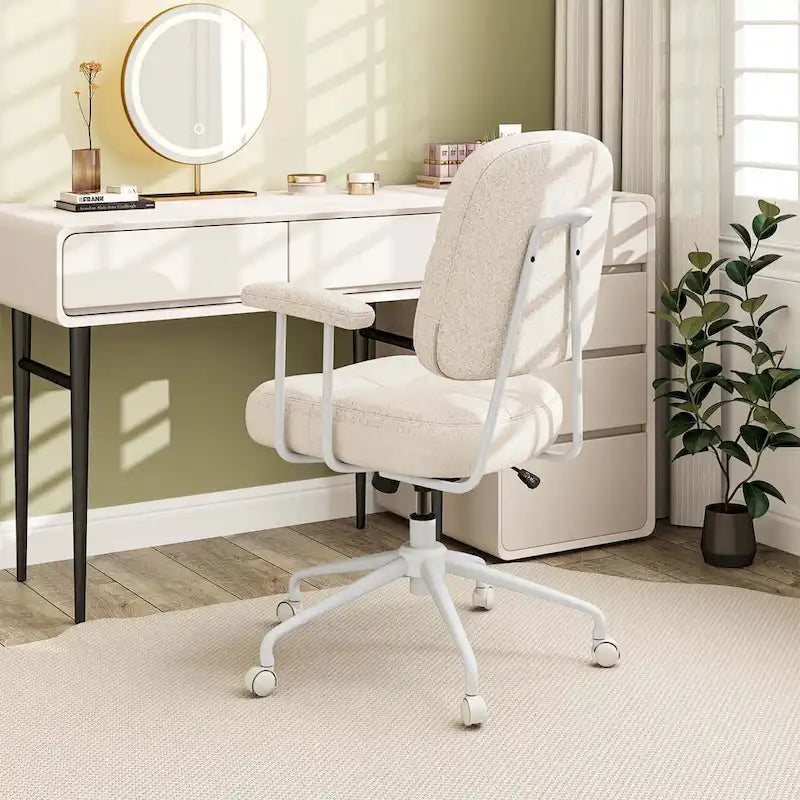 Costway Home Office Chair Leathaire Upholstered Task Chair with - See Details