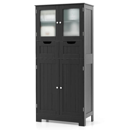 Costway Bathroom Floor Storage Cabinet Kitchen Cupboard with 2 Drawers