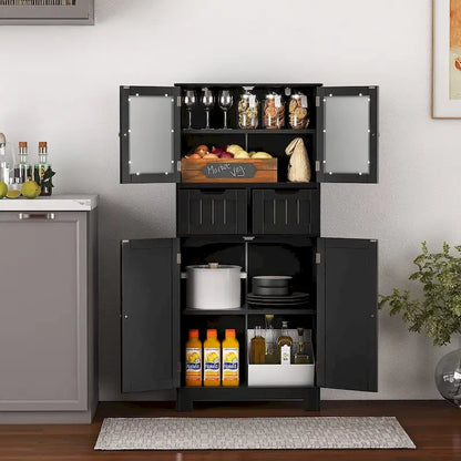 Costway Bathroom Floor Storage Cabinet Kitchen Cupboard with 2 Drawers