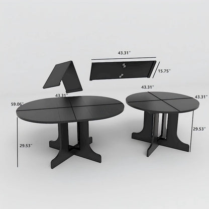 Modern Round Dining Table with Extendable Top and X Base for Family Dinners Small Spaces and Multi Scene Styling