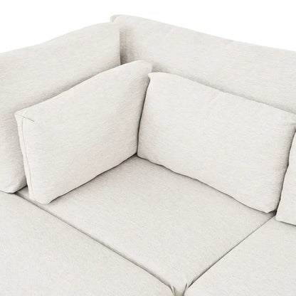 Contemporary Modular Sectional Sofa with Movable Ottoman and 5 Pillows