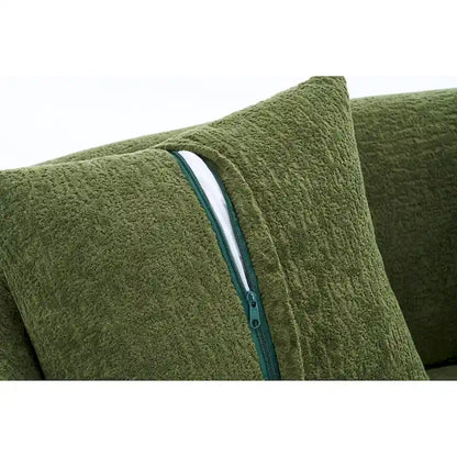 98.4 Chenille L-Shaped 3-Seater Sofa with Chaise Lounge and 4 Pillows