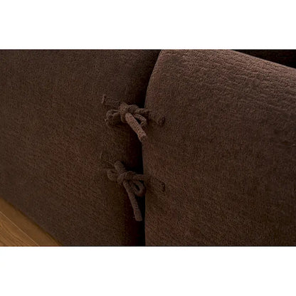 98.4 Chenille L-Shaped 3-Seater Sofa with Chaise Lounge and 4 Pillows