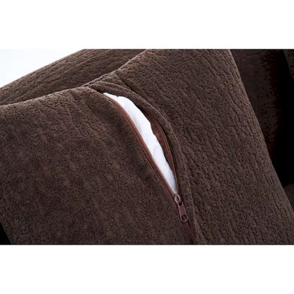 98.4 Chenille L-Shaped 3-Seater Sofa with Chaise Lounge and 4 Pillows