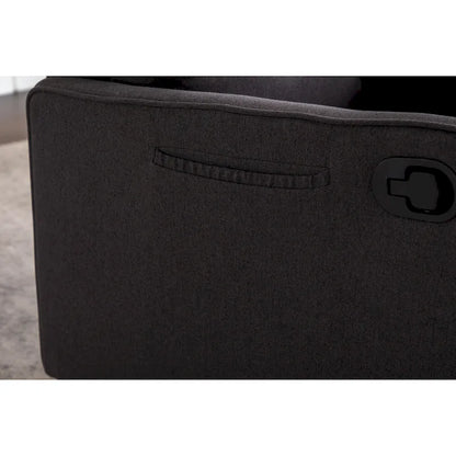 Cotton Linen Fabric Swivel Rocking Chair Glider Rocker Recliner Nursery Chair with Adjustable Back and Footrest