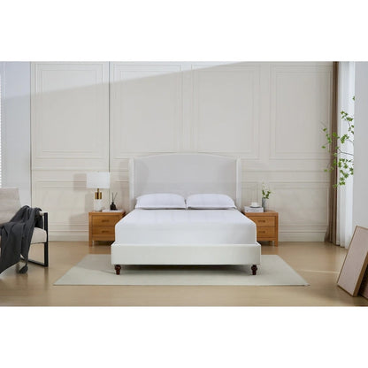 Minimalist Wingback Upholstered King Bed for Dreamy Sleep and Stylish Bedroom