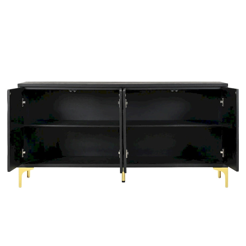 60 Press-to-Open Design Sideboard Buffet Cabinet with 4 Doors