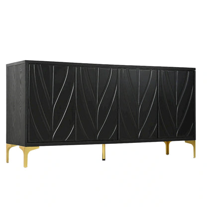 60 Press-to-Open Design Sideboard Buffet Cabinet with 4 Doors