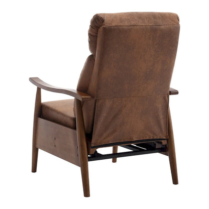 PU Leather Recliner Chair,Living Room Solid Wood Accent Chair