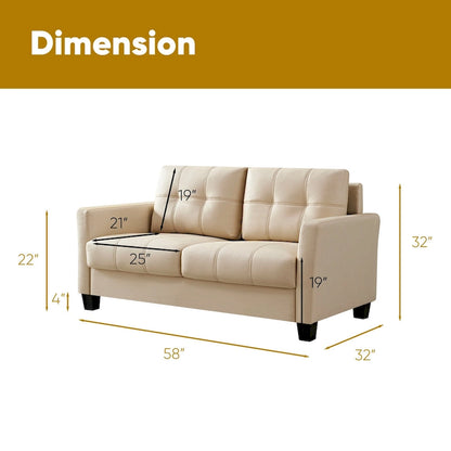 Ainfox 57.50 Faux Leather Loveseat