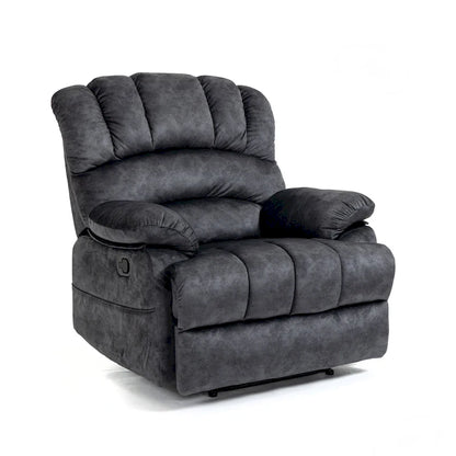 Oversized Manual Recliner Upholstered Fabric Lounge Chair Adjustable Living Room Single Sofa with Side Lever Control