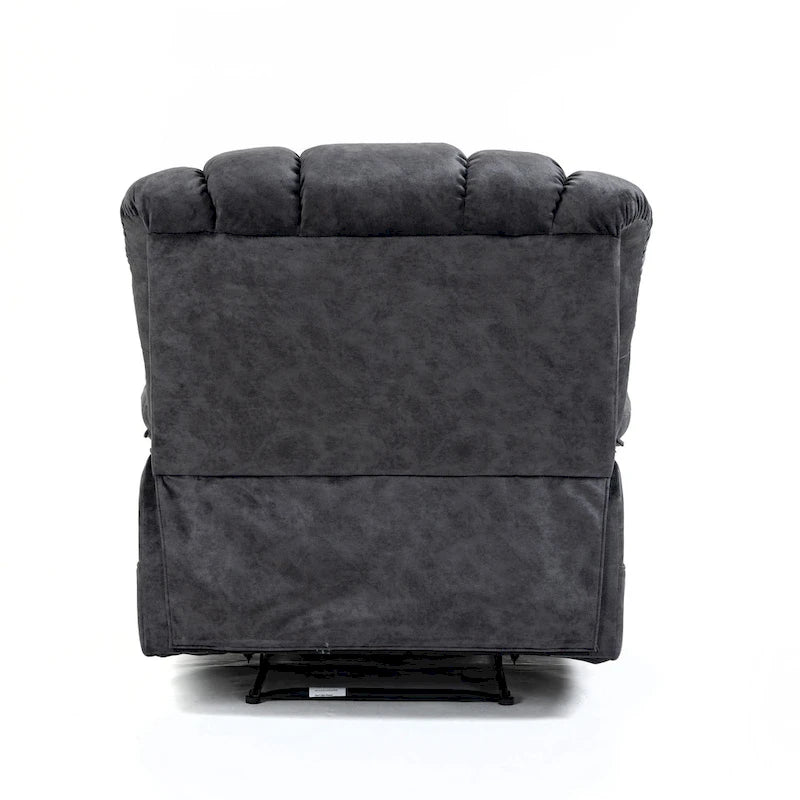 Oversized Manual Recliner Upholstered Fabric Lounge Chair Adjustable Living Room Single Sofa with Side Lever Control