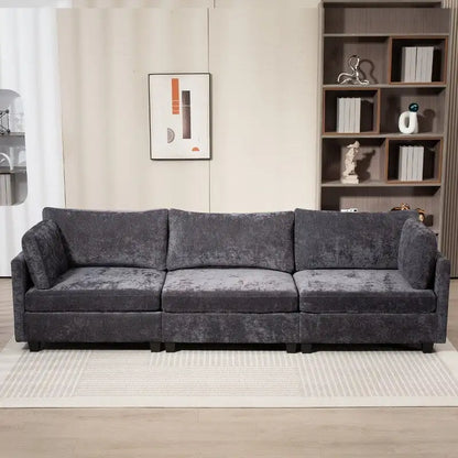 111.42 Chenille Upholstered Three Seater Sofa